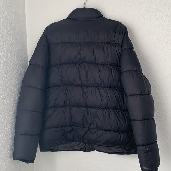 Old Navy Puffer Men’s Jacket Full Zip Pockets Black Coat Size XL - Picture 2 of 8